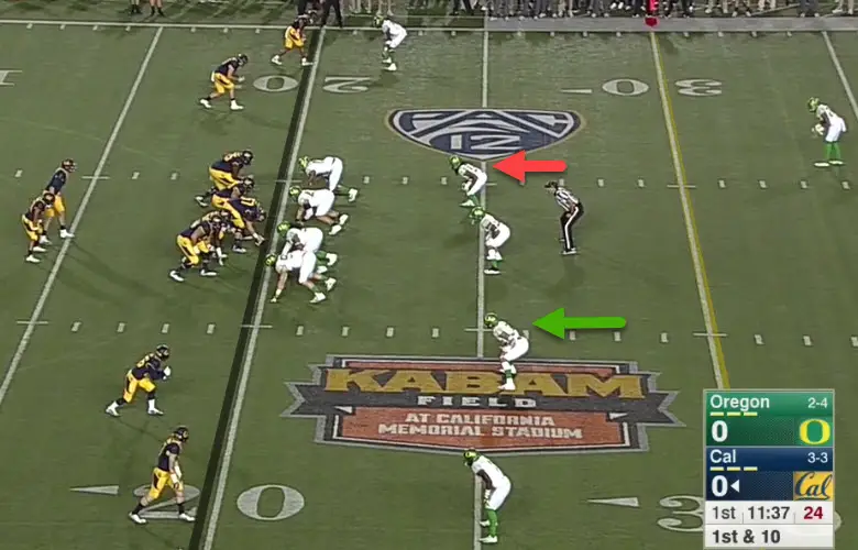 Linebacker Technique Freshman Keith Simms Attacks the Blocks Correctly