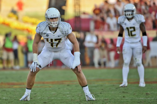 Wilson just finished picking the Rose Bowl turf out of his cerebral cortex from the whacking Kiko Alonso gave him.