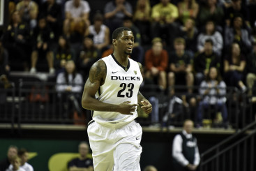 Elgin Cook is all smiles as the Ducks defeat Northwest Christian University in their season opener